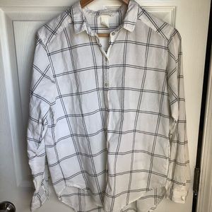H&M Grid Pattern Button Up Blouse